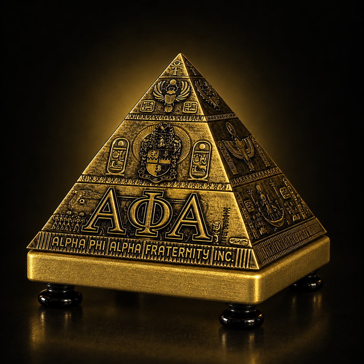 The Alpha Pyramid commemorative puzzle box